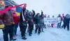 Mat-Su Borough Mayor Devries, Wasilla Mayor Glenda Ledford and Alaska Speaker of the House Cathy Tipton cut the ribbon Thursday morning at the Wasilla Depot with the Alaska Railroad in the ba