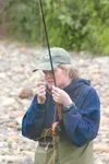 Frontiersman file photo Kyla Hagen practices her hand at fly
fishing. Through instruction from Becoming an Outdoors Woman,
Alaska women have access to outdoors education, like learning to
fly