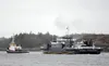 The Alaska Marine Highway Vessel M/V Susitna — under tow — passes in front of Gravina Island on Friday, Feb. 19, 2016. Taylor Balkom/Ketchikan Daily News