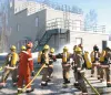A team of firefighters goes through a training exercise at a
borough fire training facility earlier this year. The training
exercise is one of many borough emergency responders go through
eac