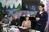 MyHouse founder and Executive Director Michelle Overstreet (right) her colleagues and several others threw a launch party for Abby Lampley (second to right) to send her off with plenty of lau