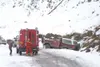 MATT TUNSETH/Frontiersman Wasilla resident Jordan Livingston was
injured Sunday when her truck slid off an icy road on Hatcher Pass.
Officials Monday closed the pass road for the season.
