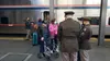 Recruiters with the Seattle Army Recruiting Battalion greet WWII and Army veteran James Edward Reed and his daughter Marybeth Reed, as they arrive at the King Street Station, Seattle, Oct. 15