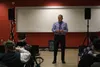Nearly 50 veterans met during a town hall at the Menard Sports Center Tuesday. Jacob Mann/Frontiersman