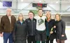 Longtime Valley hockey head coach Jamie Smith poses with his family during his son Cooper's senior night during Colony High's final regular game of the season in February. After 25 seasons as