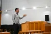 Retired U.S. Army Maj. Chaplain Jeff Struecker speaks to service members, civilians and family members about his experiences in the battle of Mogadishu, Somalia and how they relate to maintai