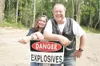 ROBERTDeBERRY/Frontiersman Fire Art by Griz owner Griz Smith and
close friend and assistant Elizabeth Burgess agree that fireworks
shows are all about putting smiles on the faces of children.