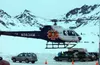 A LifeMed helicopter lands near the Independence Mine parking lot in Hatcher Pass on Saturday, Jan. 16. The chopper was called in to attempt to rescue a 25-year-old Anchorage man buried in an