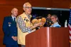 Will Mayo, Alaska Federation of Natives co-chair and Tanana Chiefs Conference member, describes a gift to be presented to U.S. Air Force Lt. Gen. Thomas Bussiere, commander, Alaskan North Ame