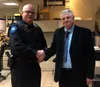 Joel Smith, right, seen here with former police chief Gene Belden, has been named the Wasilla's Cheif of Police. Smith had been the active chief since Belden retired in November of 2019. Cour