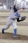 Palmer senior Tim Rockey fires a pitch early in the 2011 season.
Rockey is one of six Mat-Su players named first-team
All-South-central conference. JEREMIAH BARTZ/ Frontiersman
