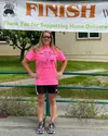 Brenda Sheldon was the first person to finish the 5-K. Courtesy photo