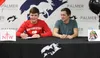 Palmer High School seniors Luke Guggenmos and Makeehan Knittle each signed their National Letter of Intent to play college football during a ceremony on National Signing Day, Wednesday at Pal