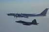 PETERSON AIR FORCE BASE, Colo. – North American Aerospace Defense Command F-22s, CF-18s, supported by KC-135 Stratotanker and E-3 Sentry AWACS aircraft, intercepted two Russian Tu-142 maritim