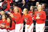 A group of Wasilla Warriors cheer on their teammates late in Wasilla's 44-40 win over Dimond in the 4A girls' state championship game March 26, 2016, at the Alaska Airlines Center in Anchorag