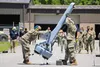Soldiers from 2nd Brigade Combat Team, 101st Airborne Division (Air Assault), test the Martin UAV V-BAT drone at Fort Campbell, Ky., June 1, 2020. The Army selected five brigades to test four