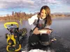Jehnifer Ehmann with her first catch of the season on Finger Lake. Courtesy Butch Ehmann