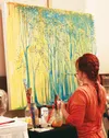 Local artist Jamie Bottoms created her painting “Innocence” during The Children’s Place recent gala fundraiser event. The painting sold for $1,050 at the live auction that evening. Courtesy p