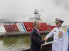 Senator Sullivan welcomes USCG Commandant (acting) Kevin Lunday ahead of the commissioning of the Icebreaker Storis, the first new icebreaker since the 1990's. Courtesy Office of Senator Dan 