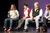 Mat-Su Central School teacher and therapist Deb Haynes speaks to about 90 people in the Glenn Massay Theater on aspects of the Adverse Childhood Experiences Study (ACES) after a showing of th