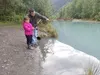 John Gordaoff helps his daughter Lily during a youth-only fishing day at the Eklutna Tailrace Saturday.