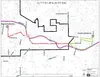 This map shows the top-scoring route in terms of cost and impact, according to a consultant hired by the Matanuska Electric Association. Rather than follow the Gully Corridor, the route inste