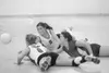 Palmer’s Chantel Grover, left, Morgan Morfe, center, and Rebecca
Stella scramble after the ball during Friday’s game against the
Juneau-Douglas Crimson Bears at the ASAA/First National Bank S