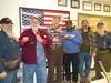 Frontiersman outdoors columnist Howard Delo, far right, was among a group participating in a blackpowder pistol shoot hosted by the Mt. McKinley Mountainmen muzzleloading club the second Tues