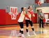 Wasilla's Allison Brewer and Violet Schachle are both in position to receive a serve during a 3-0 win over South Anchorage Friday at Wasilla High School. Bruce Eggleston/matsusports.net