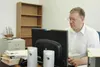 RUSSELL STIGALL/Frontiersman State Rep. Vic Kohring, R-Wasilla,
takes time out of his final day in office to write letters of
thanks to his supporters and staff. Kohring spent the last 13 yea