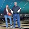 Bob Stevens and Tinamarie Buffington inside Valley Lanes bowling
center. Photo by SCOTT CHRISTIANSEN/Frontiersman.