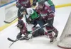 ROBERT DeBERRY/Frontiersman Alaska Avalanche defenseman Jesse
Kessler battles for control against the Fairbanks Ice Dogs earlier
this season. Kessler is part of an Avalanche squad that has wo