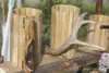 Among the many products made by Don and Sharon Stewart are mugs
that feature natural grain and unique handles made from branches
and animal antlers. (GREG JOHNSON/Frontiersman)