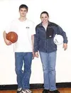 Cole Jacobson, left, helped the basketball team to a gold ulu
and Brianna Johnson, right, helped the volleyball team to strike
gold at the Arctic Winter Games. Photo by TIM
BRODT/Frontiersman