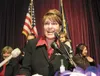 ROBERT DeBERRY/Frontiersman file Gov. Sarah Palin celebrated in
November 2006 after winning Alaska’s top administrative post. Less
than two years later, she’s been tapped to be on the Republi