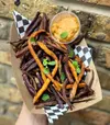 Purple and orange sweet frites