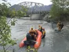 The Mat-Su Borough Dive Rescue Team launches an inflatable boat during a recovery effort for a man who drove into the Matanuska River on Saturday, August 29. The story of the tragedy was view