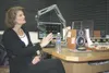 Sen. Lisa Murkowski answers questions on air at KBYR during an
interview Friday afternoon. Murkowski made several stops around the
Valley. (KT McKee/Frontiersman)