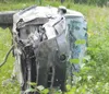 Photo courtesy Bernadette Rupright The wreckage of a BMW SUV
involved in an accident on Knik-Goose Bay Road Friday morning.