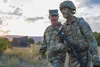 Gen. James C. McConville, Vice Chief of Staff of the United States Army, discussed progress on a fighting position with a Soldier from 277th Aviation Support Battalion, at Novo Selo Training 
