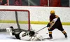 Colony senior goalie Joey Diltz stretches out to make one of his 33 saves during a 4-1 win over Dimond in the first-round of the ASAA First National Cup 4A state hockey tournament. Colony now