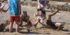 Players fall down after missing the ball. J. David McChesney/Frontiersman