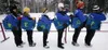 Eric Engman/Fairbanks Daily News-Miner Palmer High School fans
form a train while cheering on competitors during the Girls’ 4 X
3-kilometer Classic-Classic-Free-Free Relay race at the state m
