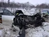 Courtesy photo/Alaska State Troopers Two Palmer residents died
Thursday when this Hyundai Sonata collided with a GMC pickup near
Mile 178 Parks Highway.