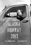 Rusty and her temperamental Studebaker. Courtesy Rusty Dow papers, Archives and Special Collections, Consortium Library, University of Alaska Anchorage