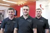 Vitaly Kudryn, left, brother Dmitry Kudryn, center, and Igor
Galakhov own Wireovia Wireless a new Cellular Accessories and
Repair store in Wasilla. (Photo courtesy George Rasputkov)
