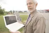 ROBERT DeBERRY/Frontiersman Radio Free Palmer board member Mike
Chmielewski is the catalyst behind a new wireless network that will
allow residents and visitors to check e-mail and surf the W