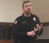 Palmer Police Chief Lance Ketterling addresses attendees at a neighborhood watch meeting Thursday at the Palmer Depot. MARY LOCKMAN/Frontiersman