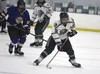 Colony senior Cooper Smith works the puck down the ice during a 2-1 win over Monroe Catholic in the Palmer Hockey Showdown Friday at the MTA Events Center. Jeremiah Bartz/Frontiersman