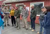 Members of the U.S. House Committee on Natural Resources talk with reporters at Juneau International Airport on Monday, Aug. 25, 2025. James Brooks/Alaska Beacon